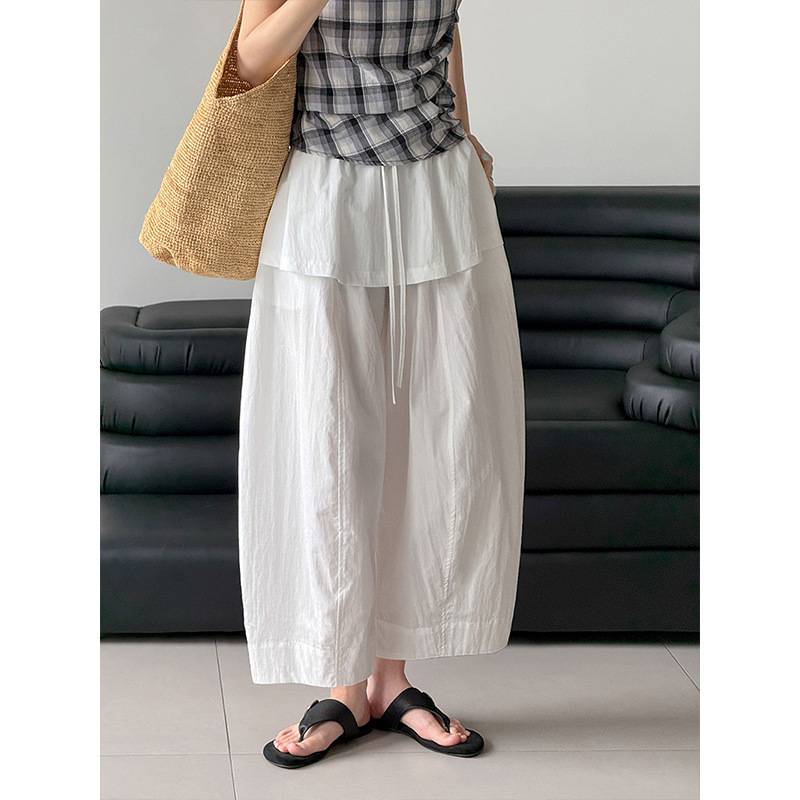 Orange Zhi Summer New Korean Style Simple Slimming Straight-Leg Air Casual Pants 9937
