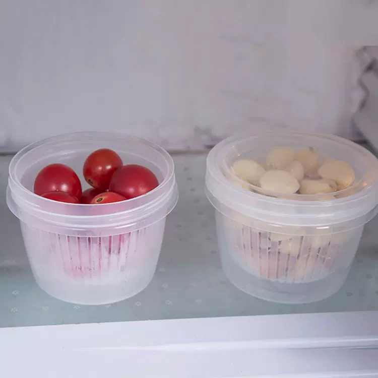 塑料葱花保鲜盒带盖可沥水 冰箱密封盒家用水果葱姜蒜收纳盒批发