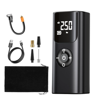 Cross-border car inflator portable wireless inflator car tire automatic high-pressure inflator mobile phone charging (Hava nasosu) - air-pump-wireless-black
