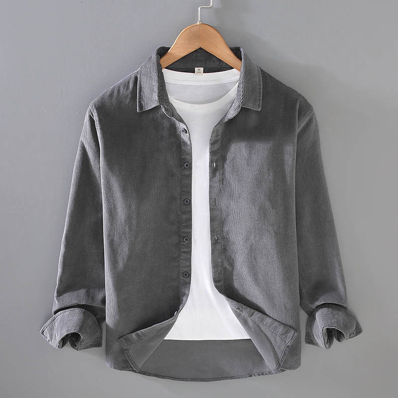 9717 Corduroy Shirt Men's Casual Workwear Men's Long-Sleeved Layered Outer Jacket Corduroy Shirt Single-Breasted Men's 9717 Corduroy Shirt Men's Casual Workwear Men's Long-Sleeved Layered Outer Jacket Corduroy Shirt Single-Breasted Men's