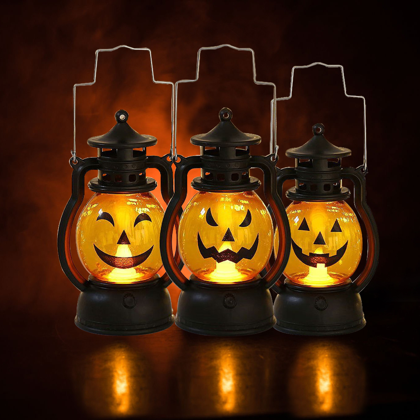 Lámpara de aceite de Halloween portátil lámpara de calabaza decorativa lámpara de caballo bar atmósfera de fiesta props portátil lámpara de aceite retro