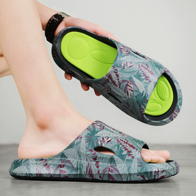 Тапочки для пары, мужские шлепанцы с мягкой подошвой, модные уличные сандалии, нескользящая Повседневная пляжная обувь на толстой подошве