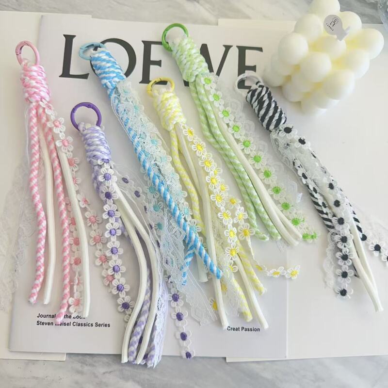 Lily Lace Bag Lanyard Miu Series Mobile Phone Keychain Pendant DIY Lace Hanging Ornament Handmade Woven Bag Accessory