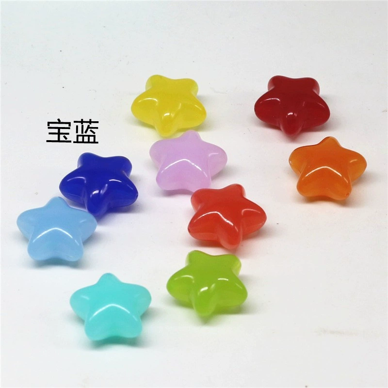 Pendant acrylic star 23–25 mm, assorted colors, DIY jewelry charm