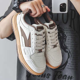 VASIBAEN 男鞋子潮2024新款复古帆布鞋男运动休闲小众百搭男板鞋