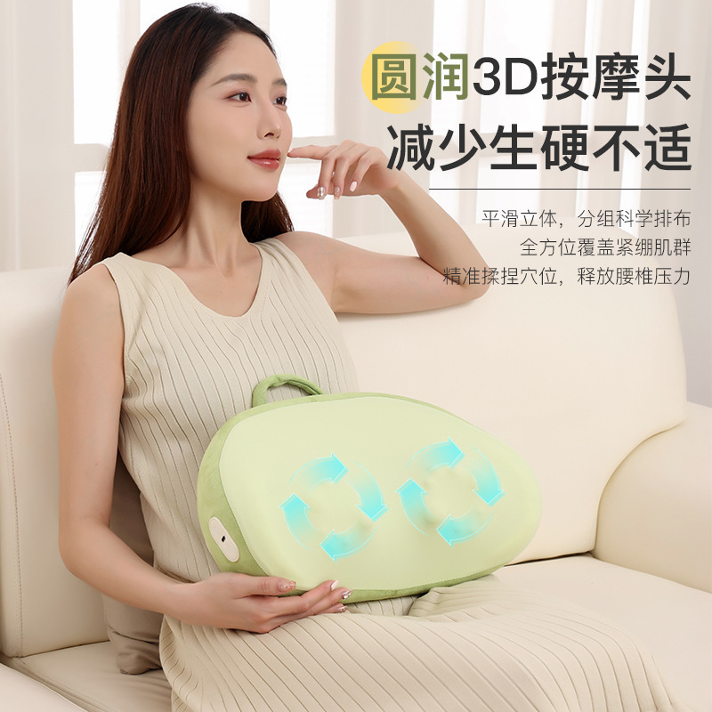 跨境腰肩颈按摩仪揉捏热敷颈椎多功能按摩枕车载背部颈部热敷腰靠|undefined