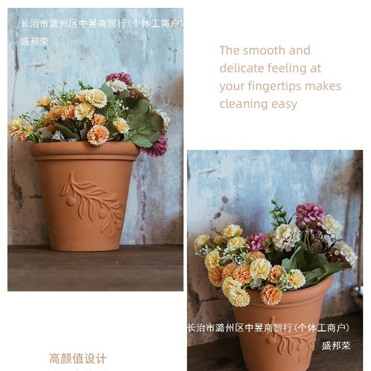 赤い陶器の植木鉢、吸水性、通気性、根腐れしない粘土トレイ、浮遊粘土ポット、大型の緑の植物多肉植物ポット|undefined