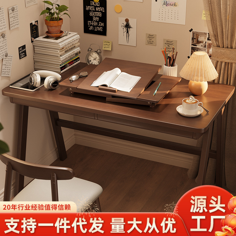 Solid Wood Computer Elevated Reading Stand Living Room Study Standing Workbench Bed Folding Table Study Small Desk