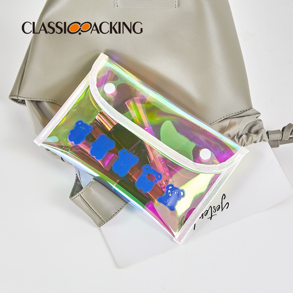 Bolsa de lavado láser al por mayor de fábrica TPU material colorido bolsa de almacenamiento de viaje bolsa de cosméticos de colores impermeable