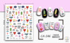 Nail stickers, ultra thin adhesive fake nails, cartoon starry sky, with embroidery, flowered, 3D