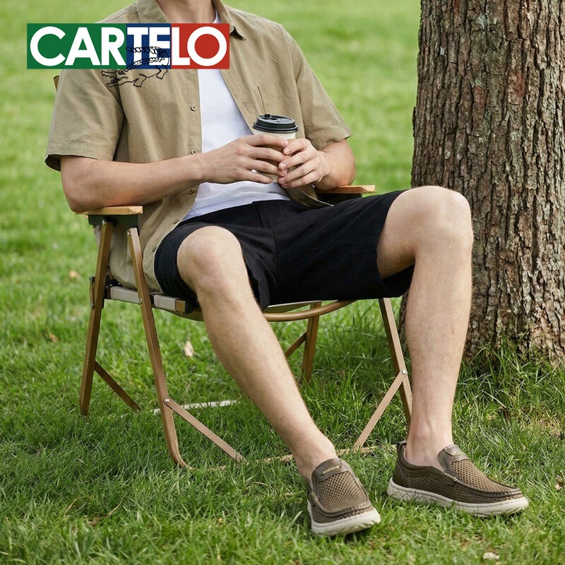 Cartelo Crocodile Men's Shoes Summer Mesh Hollow Out Breathable Casual Slip-On Loafers for Men