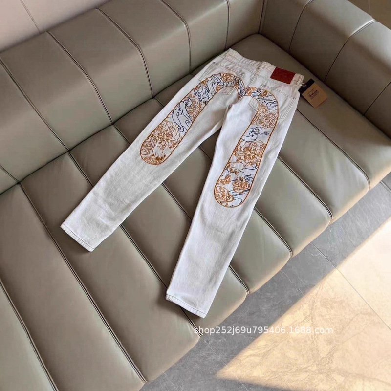 2025 Autumn Evisu Fushen Unisex Embroidered Denim Trousers Heavy Craft Embroidery