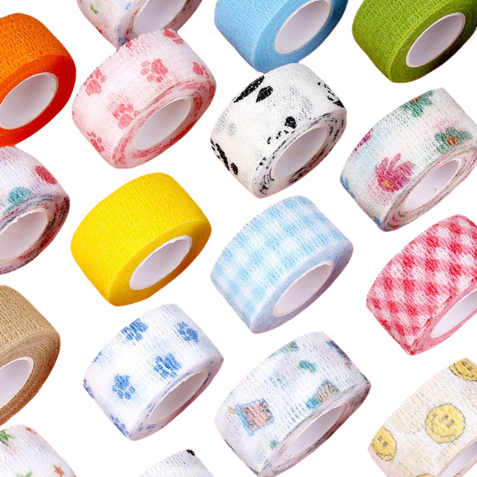 Estudiante de escritura dedo protector vendaje deportes mano protector no tejido resistente al desgaste dedo elástico vendaje auto-adhesivo vendaje al por mayor