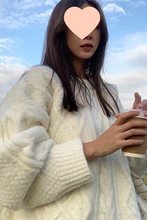 日系麻花毛衣女加厚冬韩国慵懒温柔风套头保暖针织衫宽松外穿