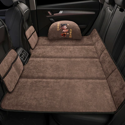 Mattress, Car Foldableing Bed, Sedan – Vehicle-mounted inflatable bed - chenille-charming-coffee-2-storage-bags-1-pillow-80130cm