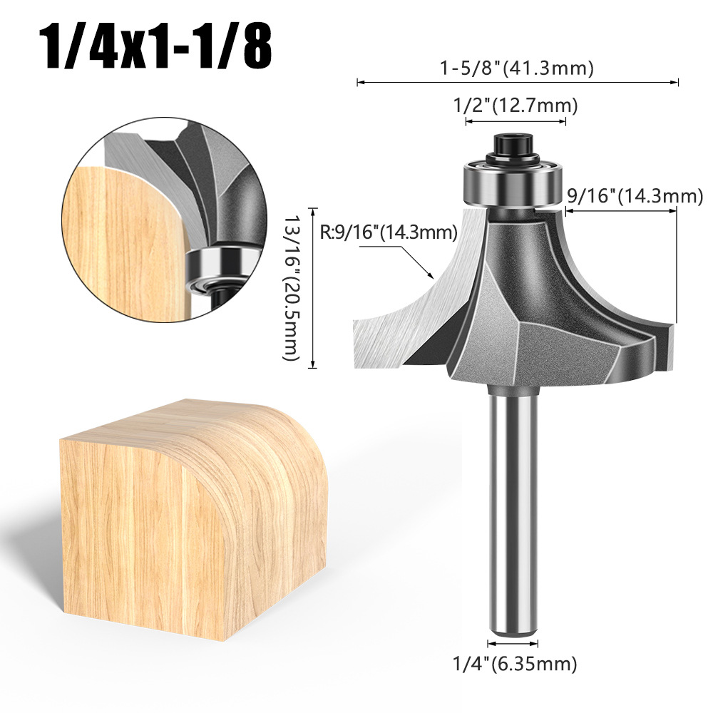Cuchillo redondo de carpintería de 1/4 mango 1/2 mango Cuchillo redondo de uso común Cuchillo redondo de aleación de alta calidad Cabeza de corte