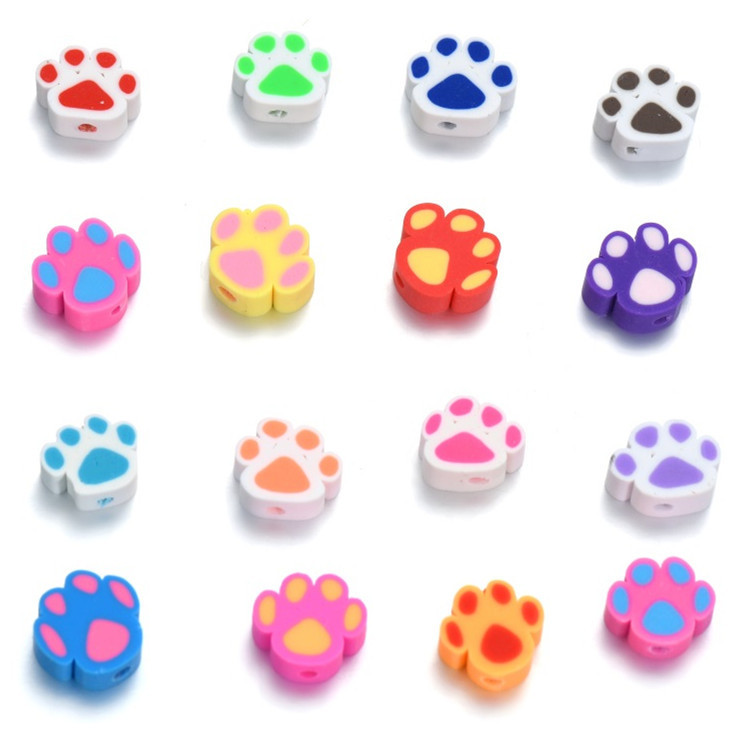 100 pcs/bag cartoon animal bear claw soft ceramic beads DIY accessories loose beads children's accessories beads