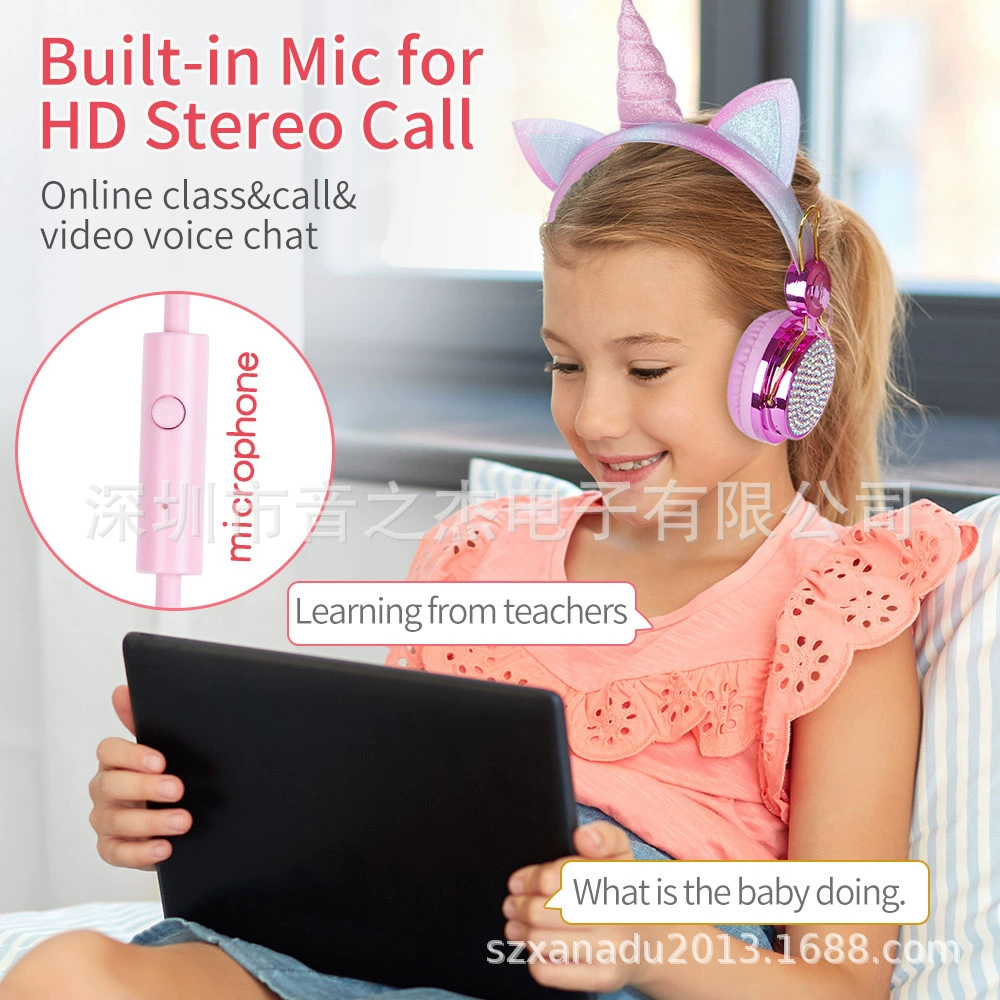Cartoon Unicorn Bluetooth Headphones for Mobile, Phone, Tablet, Laptop – Soft, Skin-friendly Earmuffs
