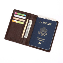新款PU纯色男女士简约旅行证件行李牌护照套多卡位钱包护照夹包