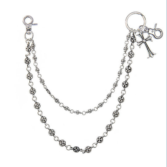 European and American Fashion Cool Dark Style Crowdo Element Bag Hanging Chain Sword Round Bead Cross Waist Chain Jeans Trendy