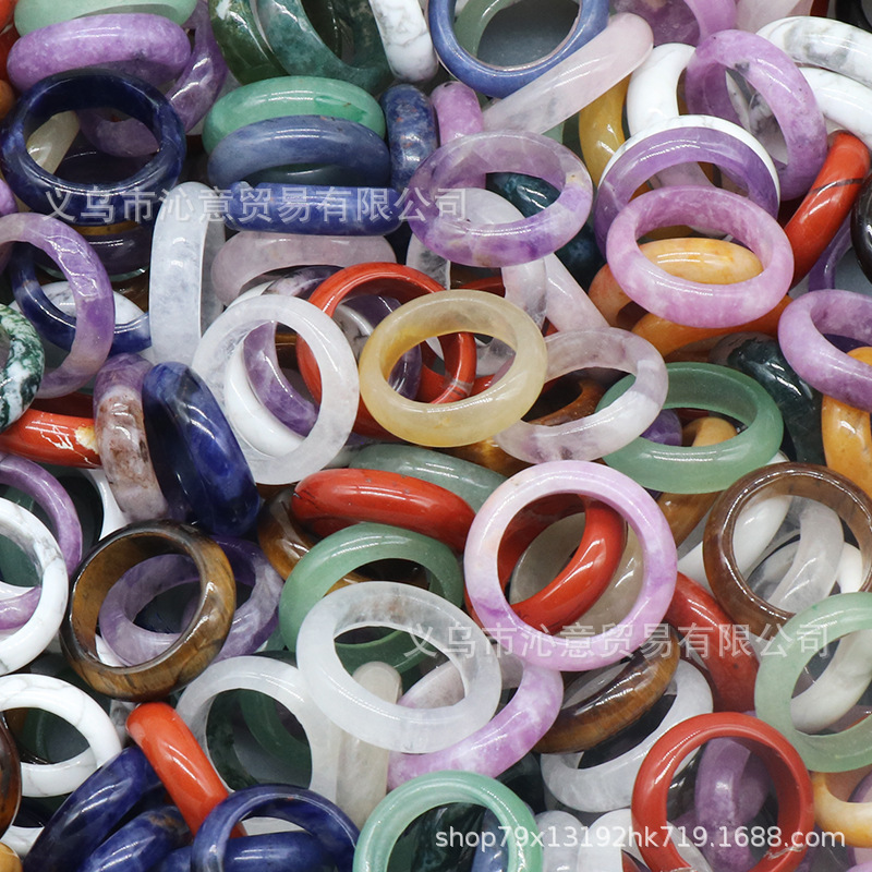 Factory Direct Sales European and American Trendyy Personalized Natural Stone Any Ring Ring DIY Handmade Supplies