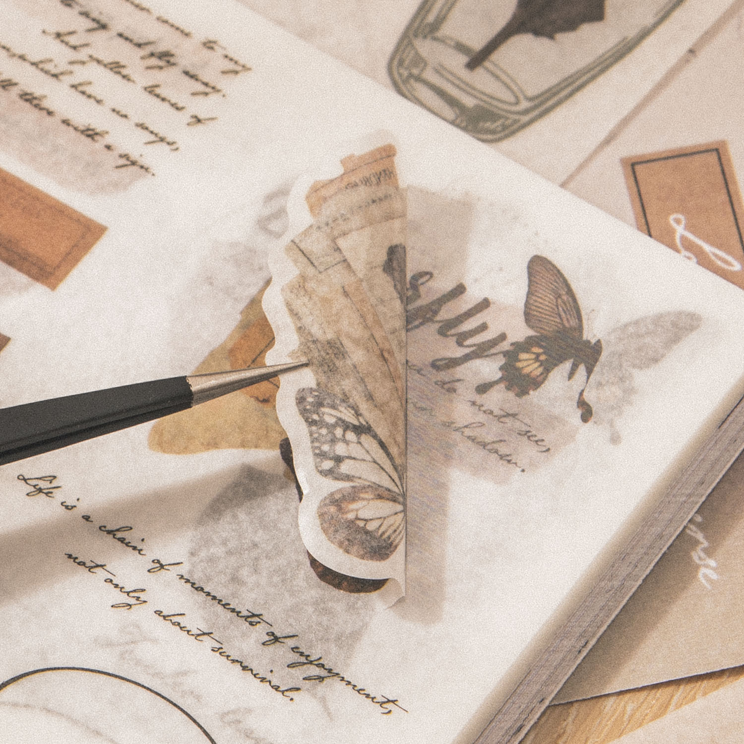 Hermoso día pegatina fragmento colector serie INS revista artística DIY material pegatinas decorativas 40 unidades