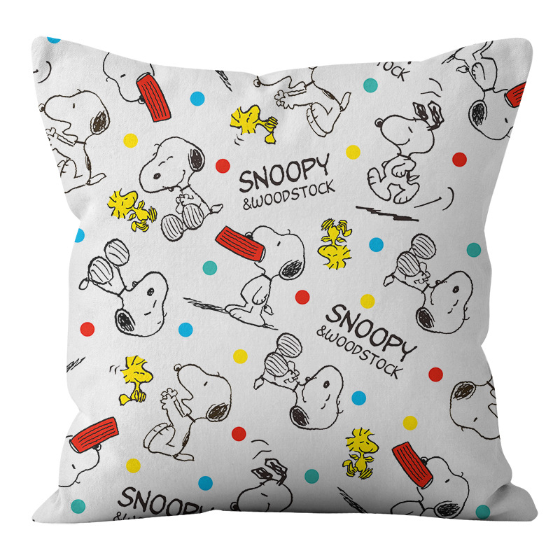Animación dibujos animados Snoopy almohada cubierta sofá sala de estar dormitorio cojín almohada decoración del hogar simple almohada cubierta