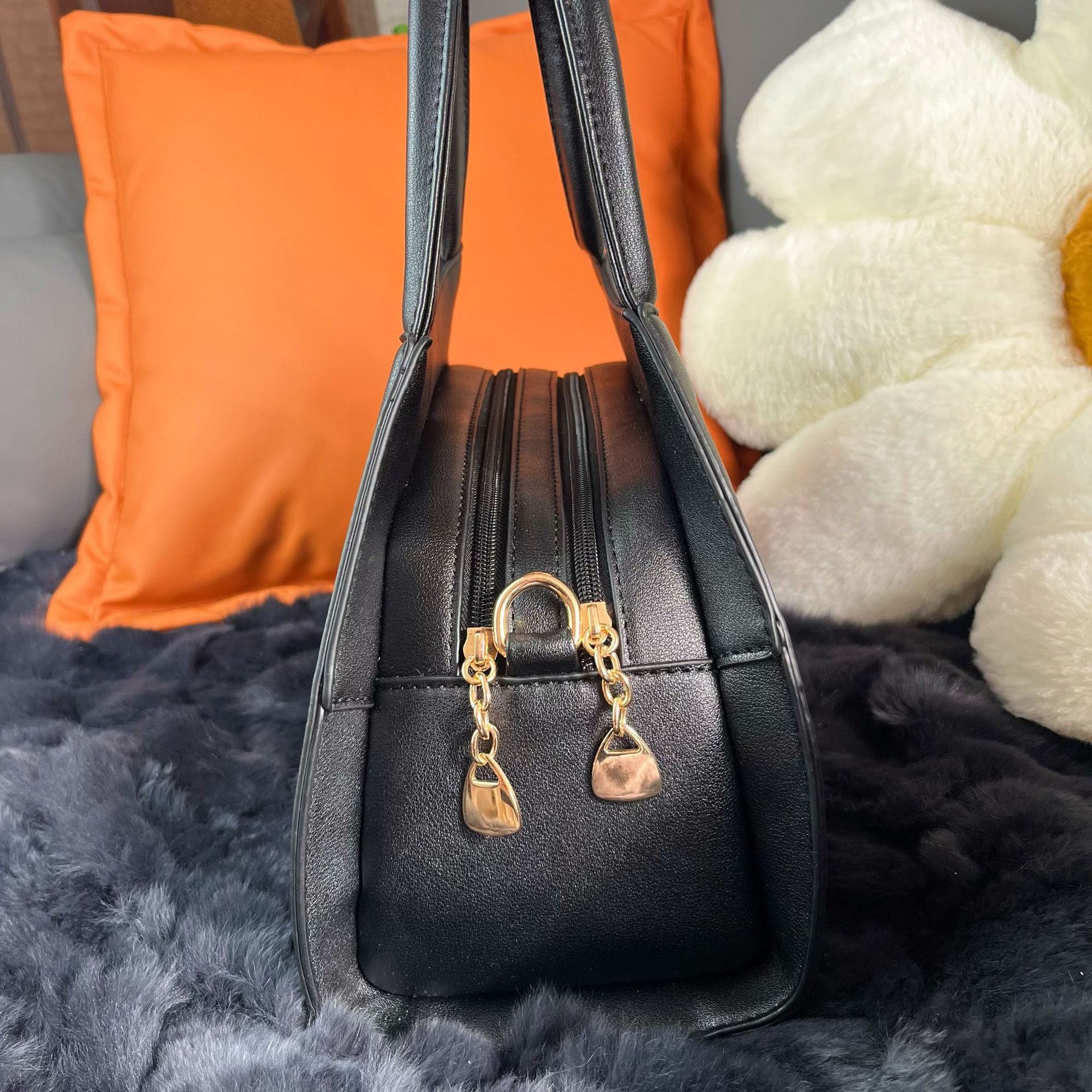 Bolsa de bolso elegante de lujo ligero 2023 nueva moda bolsa de cuero suave rosa patrón de Pavo Real Simple bolsa de mensajero del hombro