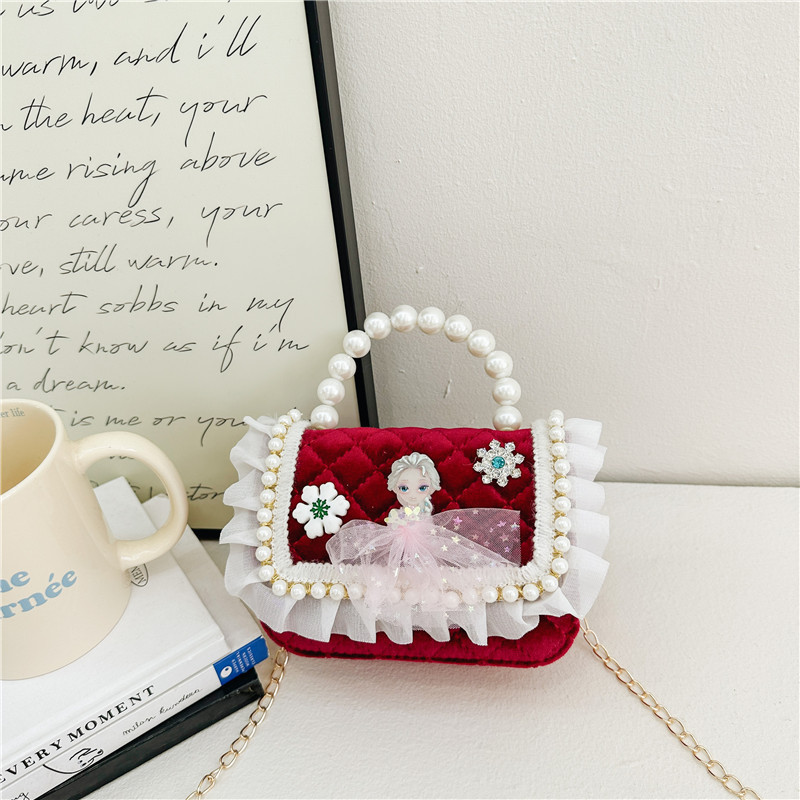 Transfronterizos Amazon bolsos para niños Aisha bolsa de la princesa bolsos de perlas bolsos de mano bolsos de chicas cadenas de comercio exterior