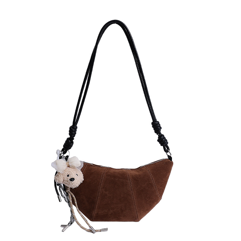Bolso Bandolera Tipo Dumpling de PU con Costuras para Uso Diario
