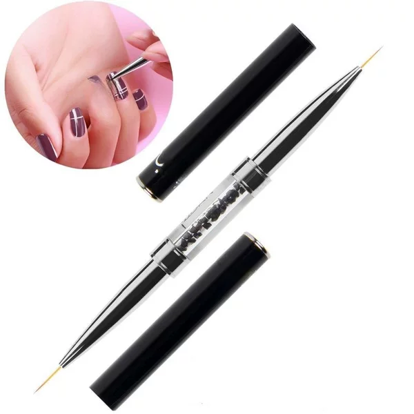 Cross-border hot sale double-headed metal rod nail art pen drawing Pen Hook pen phototherapy pen suit
