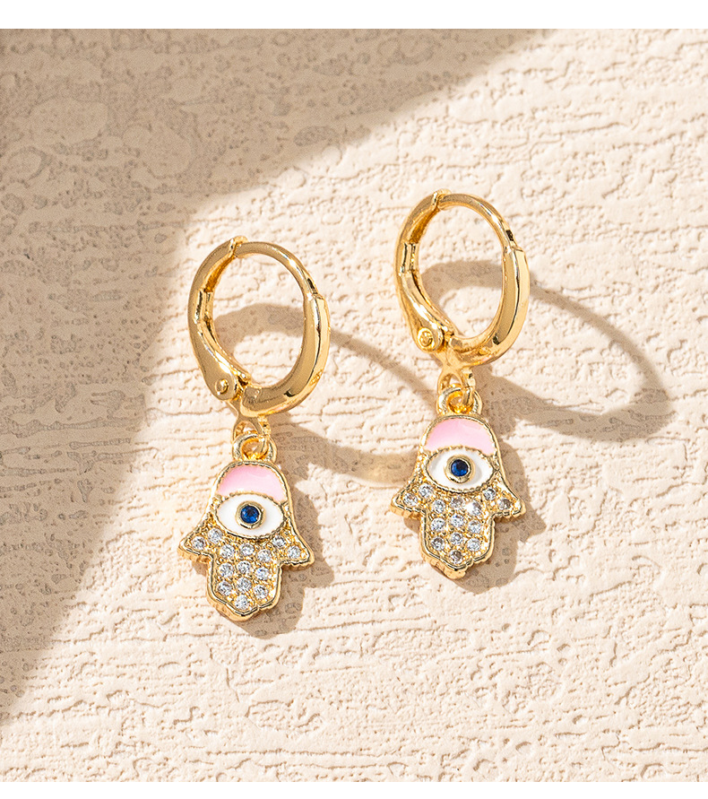 Fashion Eye Alloy Copper Inlay Zircon Womenu0027S Dangling Earrings 1 Pair