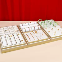Yayu Gold White ювелирные изделия счетчик лоток браслет серьги-гвоздики ожерелье комплект ювелирных изделий пластина серебряные украшения золотой лоток