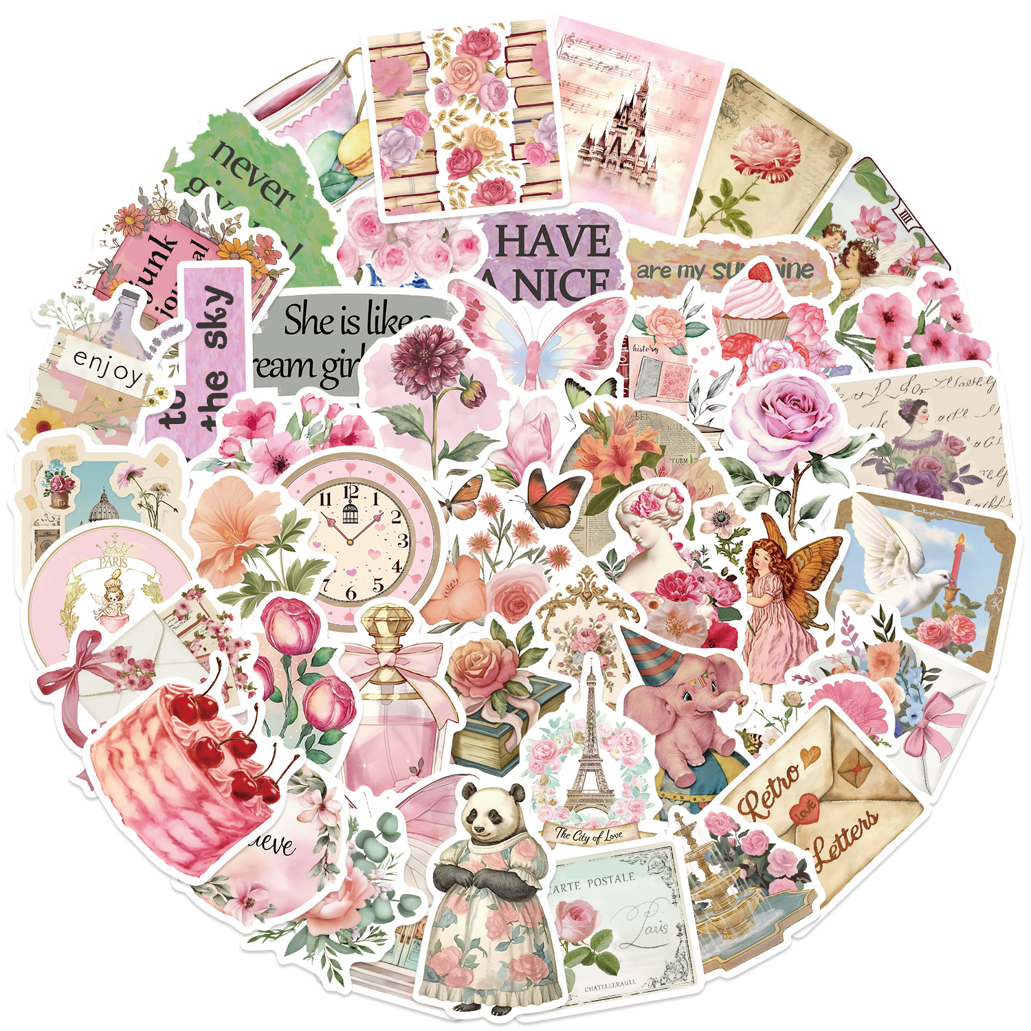 22g Weight Stickers Stationery Type 1 Set Quantity School Occasion PVC self-adhesive Material Cartoon Pattern Cute Style 1 Set Cartoon School PVC Self-adhesive Cute Stickers 7