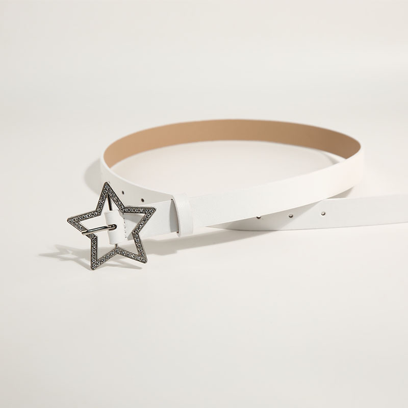 Preppy Style Star Imitation Leather Alloy Inlay Zircon Women's Leather Belts display picture 3