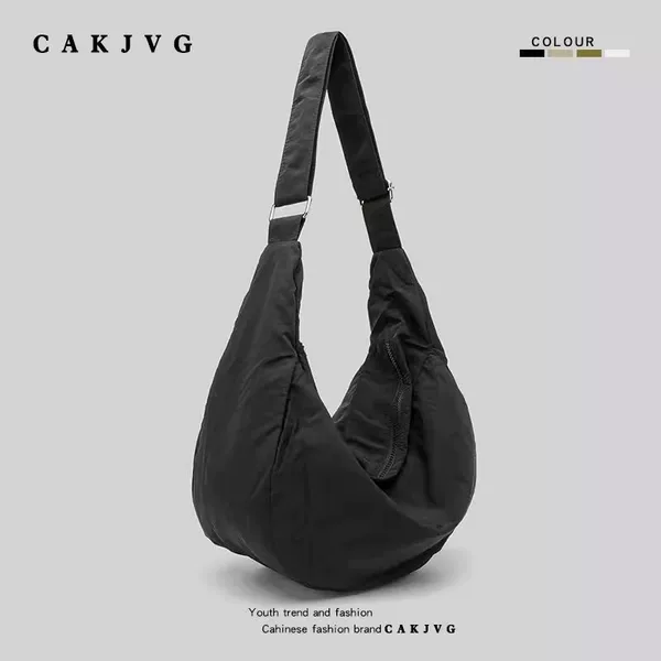 2026 New Korean Style Trendy Brand Ultra-Light Unisex Crossbody Shoulder Bag Large Capacity Waterproof Nylon Dumpling Bag