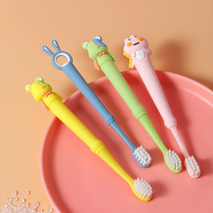 RAOYI Children's Soft Toothbrush, Single, 2-12 Years Old, Cartoon Silicone Handle, Ultra-Fine Soft Bristles, Wholesale Manufacturer