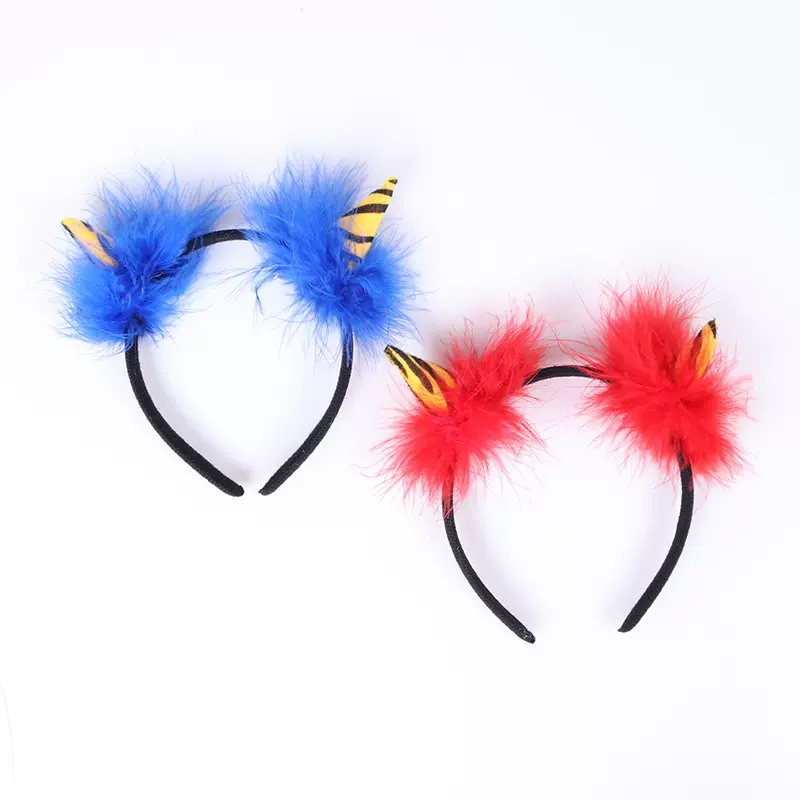 新款日本节分青鬼发箍万圣节活动发饰头箍红恶魔发带角色扮演头扣