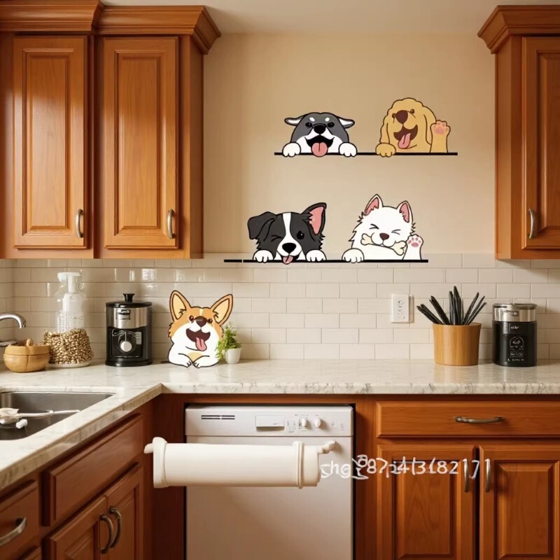 Cross-Border Popular Wooden Wall Stickers in Stock: Five Dogs Design for Kitchen, Exterior Door, Bedside, Wall, Wardrobe, Pet Kitchen Stickers Cross-Border Popular Wooden Wall Stickers in Stock: Five Dogs Design for Kitchen, Exterior Door, Bedside, Wall, Wardrobe, Pet Kitchen Stickers