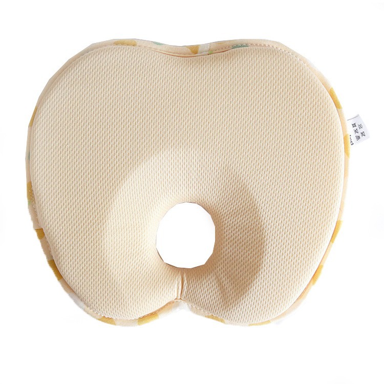 Almohada para bebés y niños, estilo oso manzana, almohada anti-pliegues para la cabeza, almohada infantil con forma de oso, protección para el cuello, anti-deformación de la cabeza.
