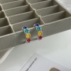 S925 Sterling Silver Hot models colour Smiling face Ear bones Simplicity personality Versatile