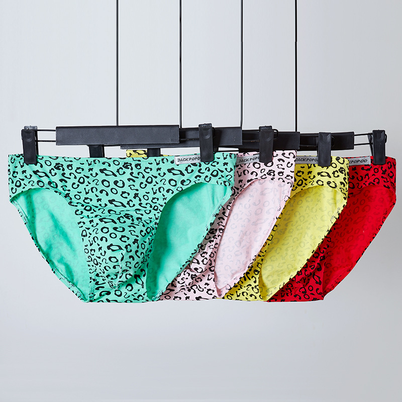 Men's briefs leopard print low waist sexy men's underwear cotton high elastic breathable short pants for boys wholesale generation