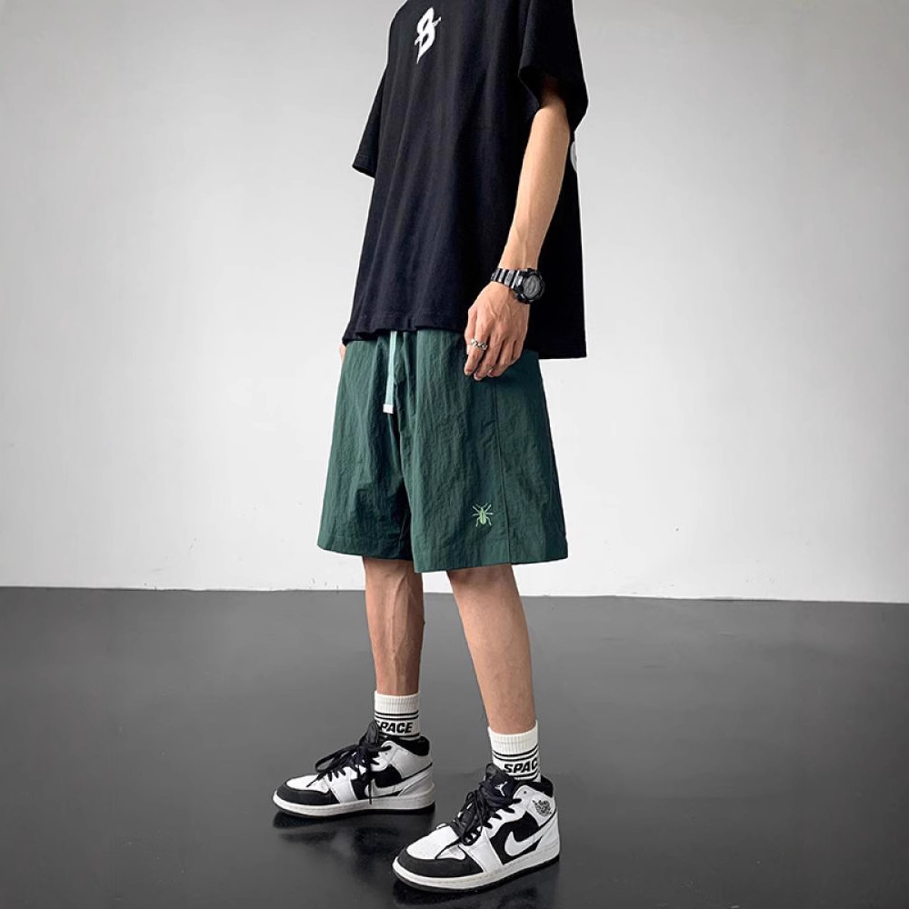 Shake transfronterizo americano de secado rápido pantalones cortos de verano delgados retro callejero de hombre puede suelto pantalon deportivo versátil