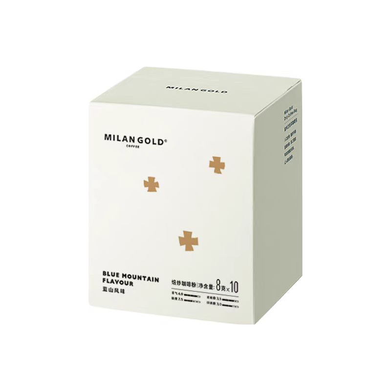 MilanGold golden Milan blue mountain flavor 8g * 10 packs (boxed) ear-hanging coffee freshly ground and baked MilanGold golden Milan blue mountain flavor 8g * 10 packs (boxed) ear-hanging coffee freshly ground and baked