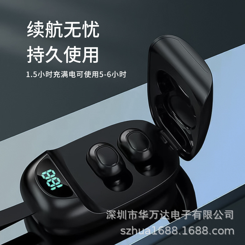 Lanyard Portable A7 Digital Display Bluetooth Headset Flip Business In-Ear Private Model Tws Headset Wireless Sound Quality Lanyard Portable A7 Digital Display Bluetooth Headset Flip Business In-Ear Private Model Tws Headset Wireless Sound Quality