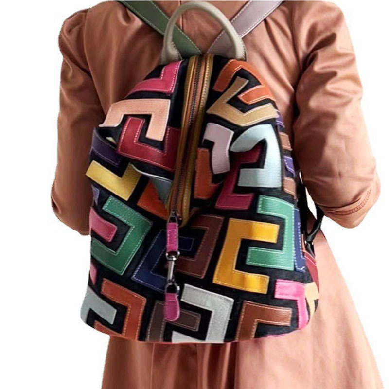 fashionable leather backpack
