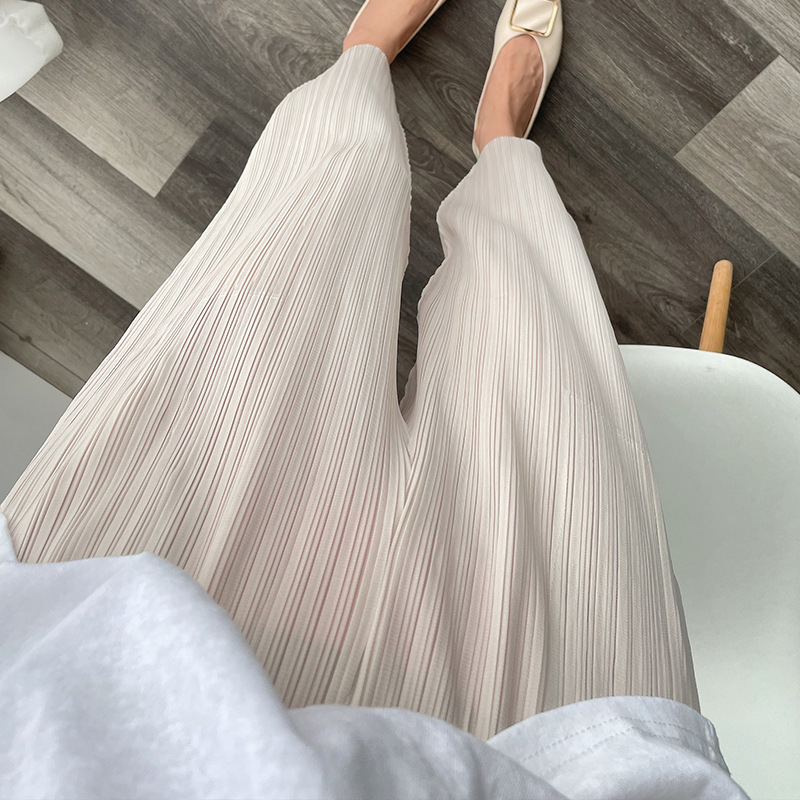 Hot Selling Explosive All-match Pleated Pants for Children Loose Slim Summer New Miyake Nine-point Harlan Casual Pants Thin