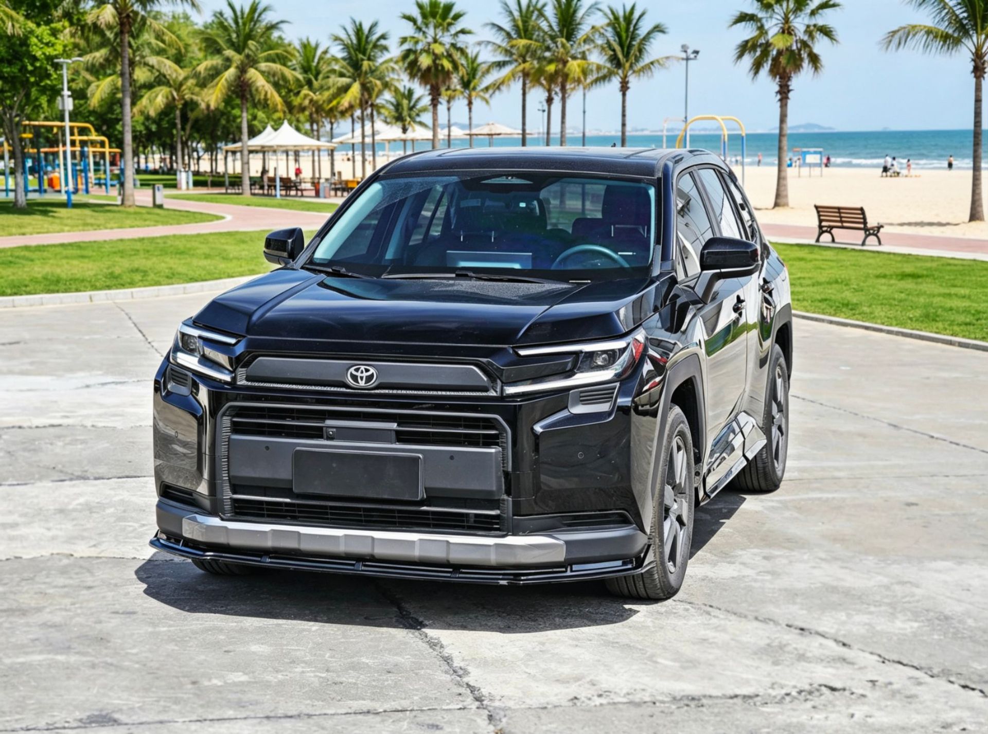 Suitable for 26 Models of Rav4, Rongfang, and Wildlander Modified Front Spoiler, Side Skirts, Rear Bumper, Roof Wing, Rear Diffuser, and Louvered Spoiler