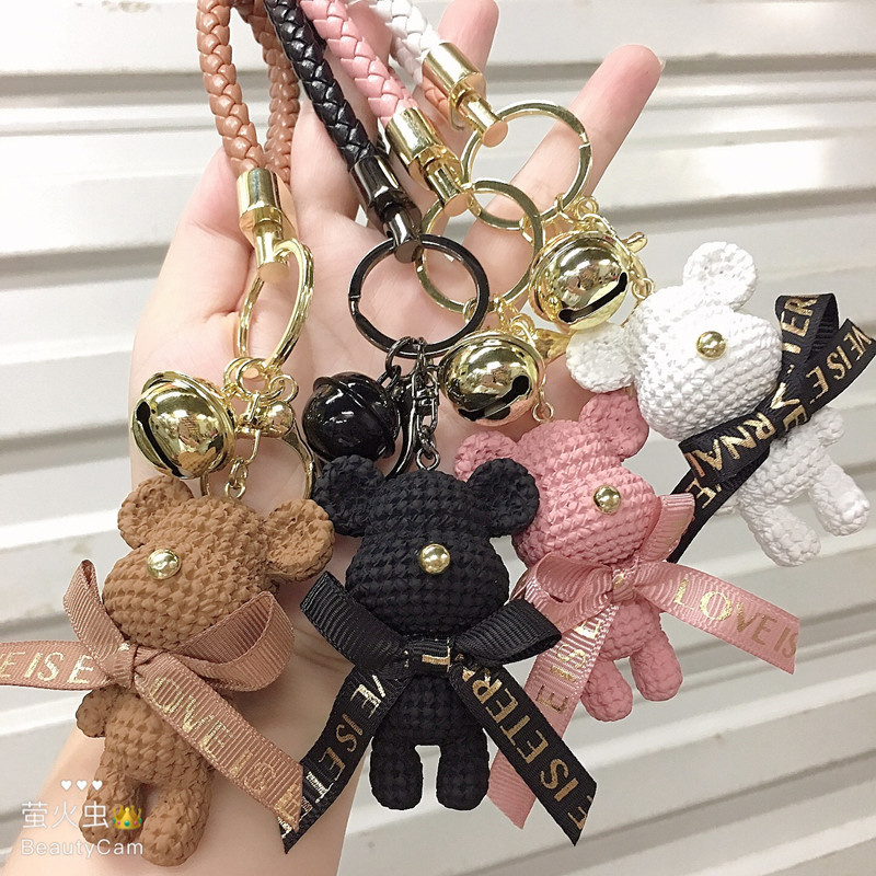 Cute Bear Resin Metal Unisex Bag Pendant Keychain display picture 1