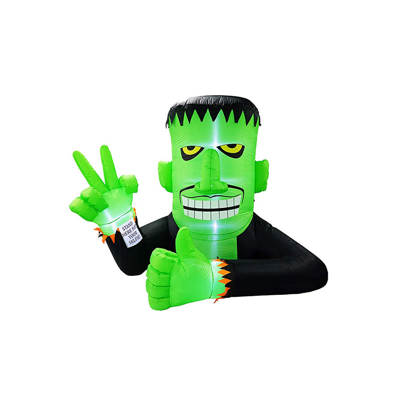 萬圣節(jié)搞怪黑蜘蛛裝飾品 可懸掛蜘蛛網(wǎng)充氣裝飾道具 LED發(fā)光擺件